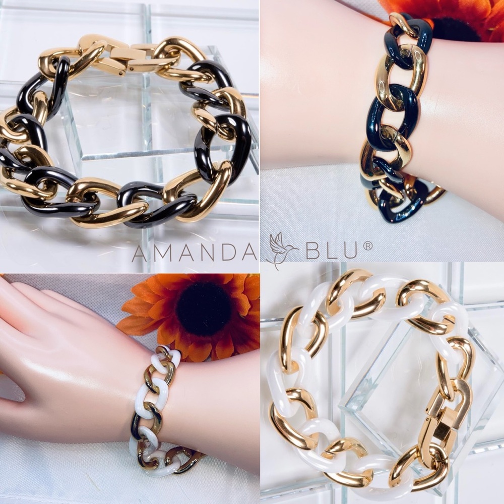 Amanda Blu CERAMIQU̩ DUET Chain Link BRACELET